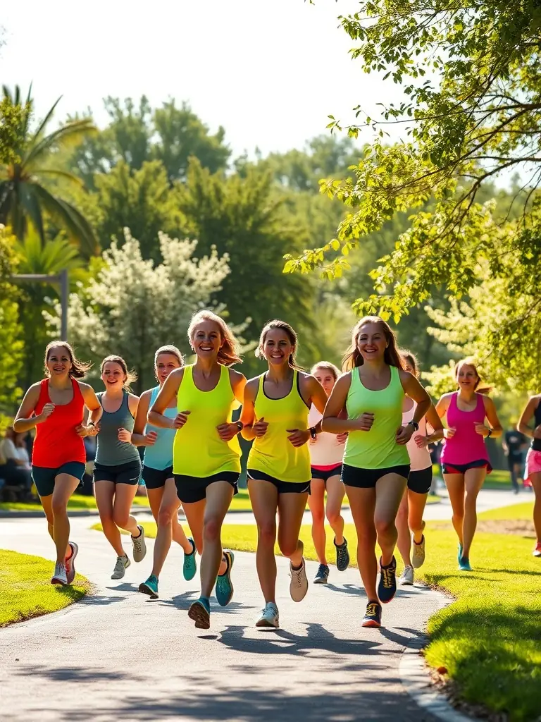 A picture of people of different ages enjoying a community running event, highlighting the accessibility and inclusivity of the activity.