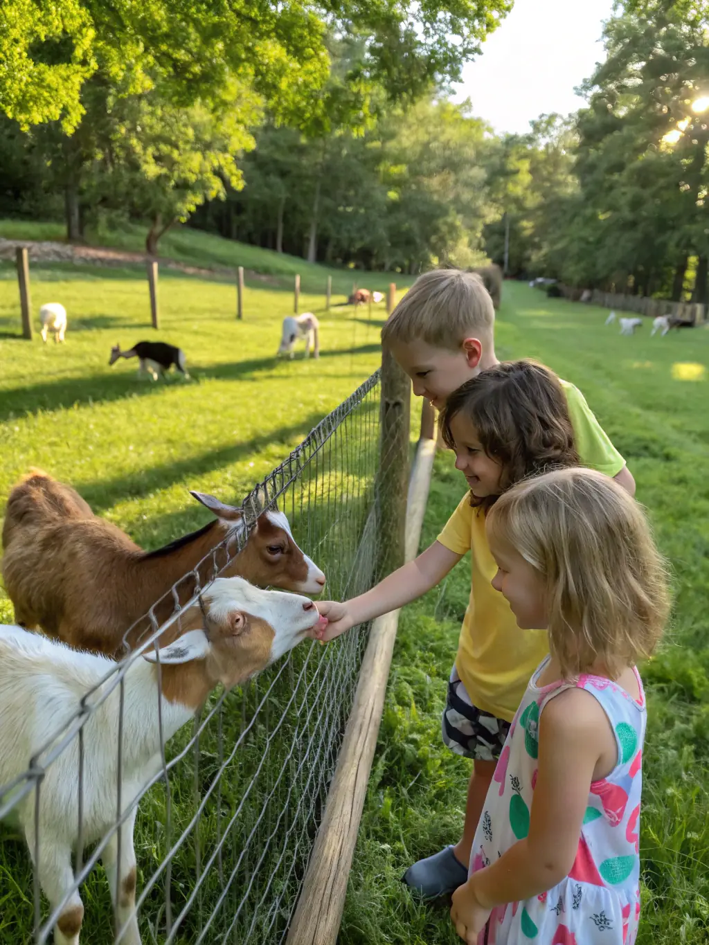 A heartwarming image of children interacting with horses during an educational program at the racecourse, highlighting the organization's commitment to community engagement.