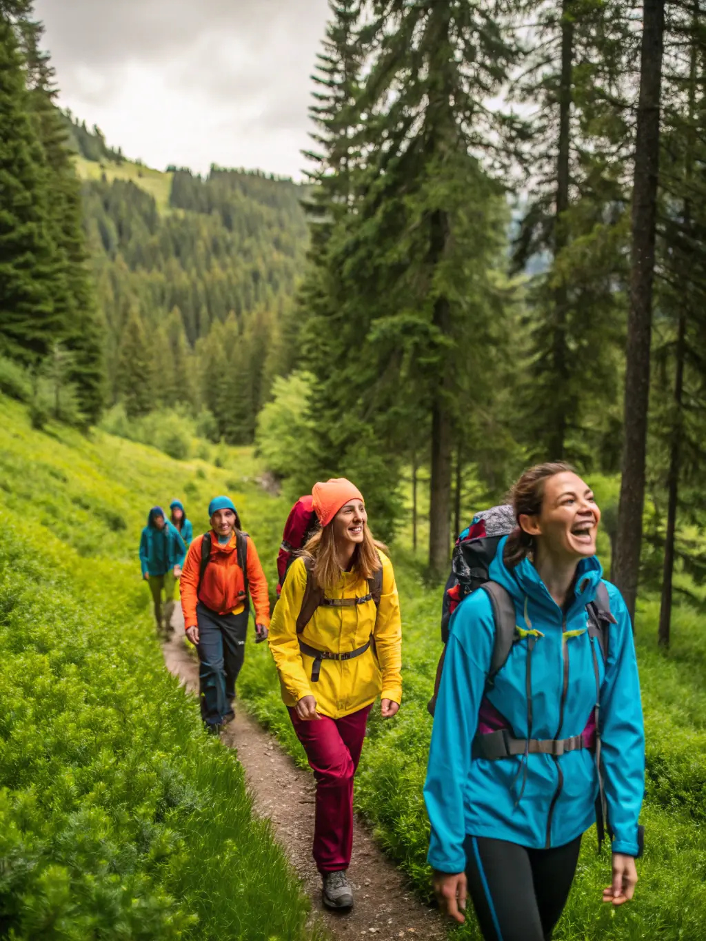 A community gathering at ECURIES DE LOU BAYLE during the Eco-Conservation Event, showing participants engaged in nature walks and eco-friendly workshops.