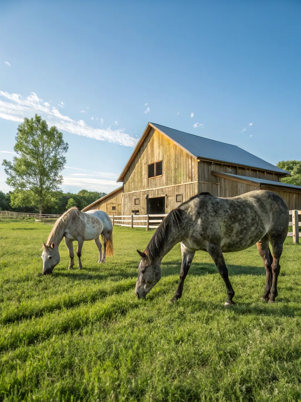 Participants of all ages engaging in a horse grooming session, learning about horse care and building a connection with the animals at ECURIES DE LOU BAYLE.