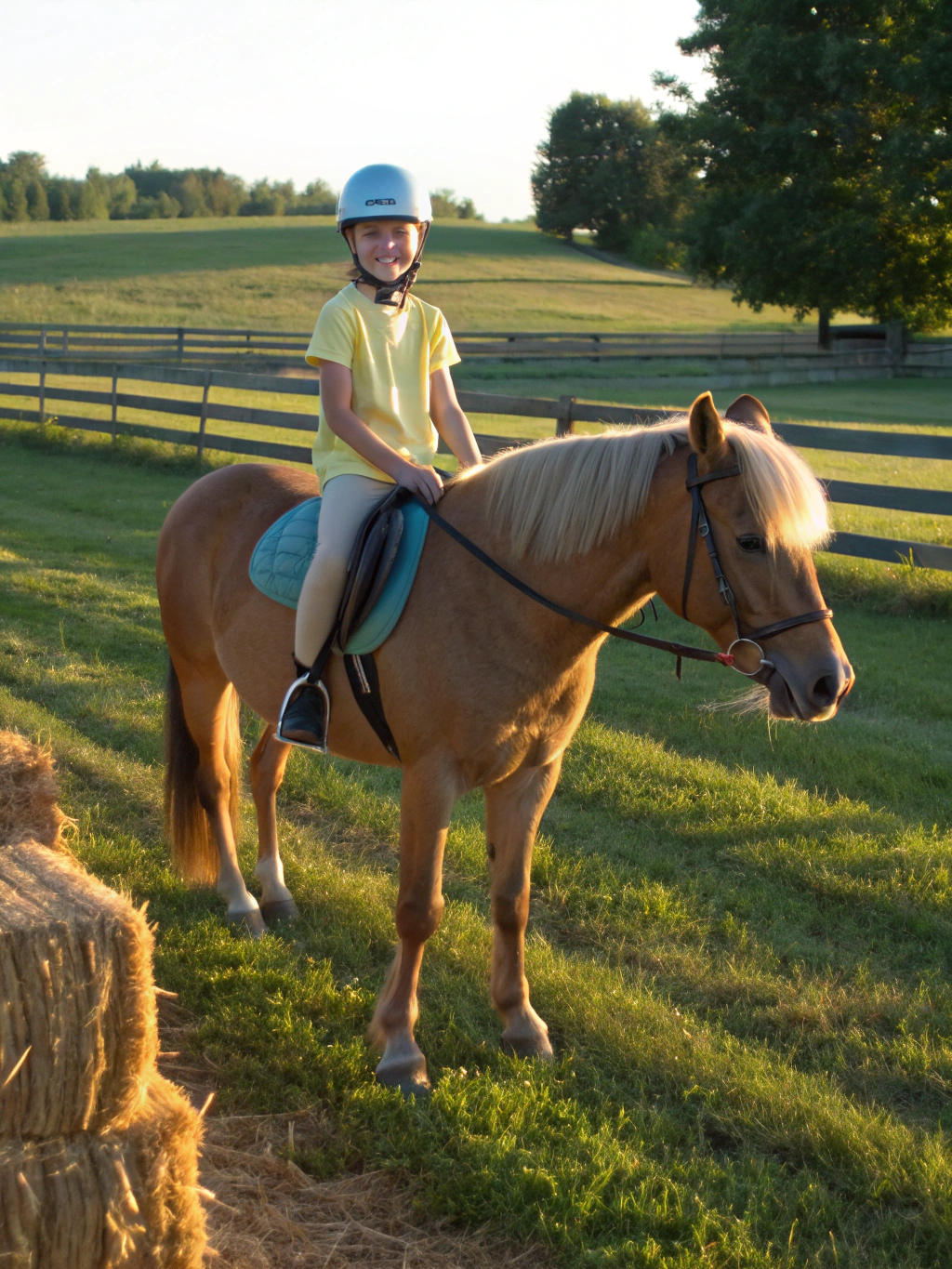 Jeune souriant dans un pré